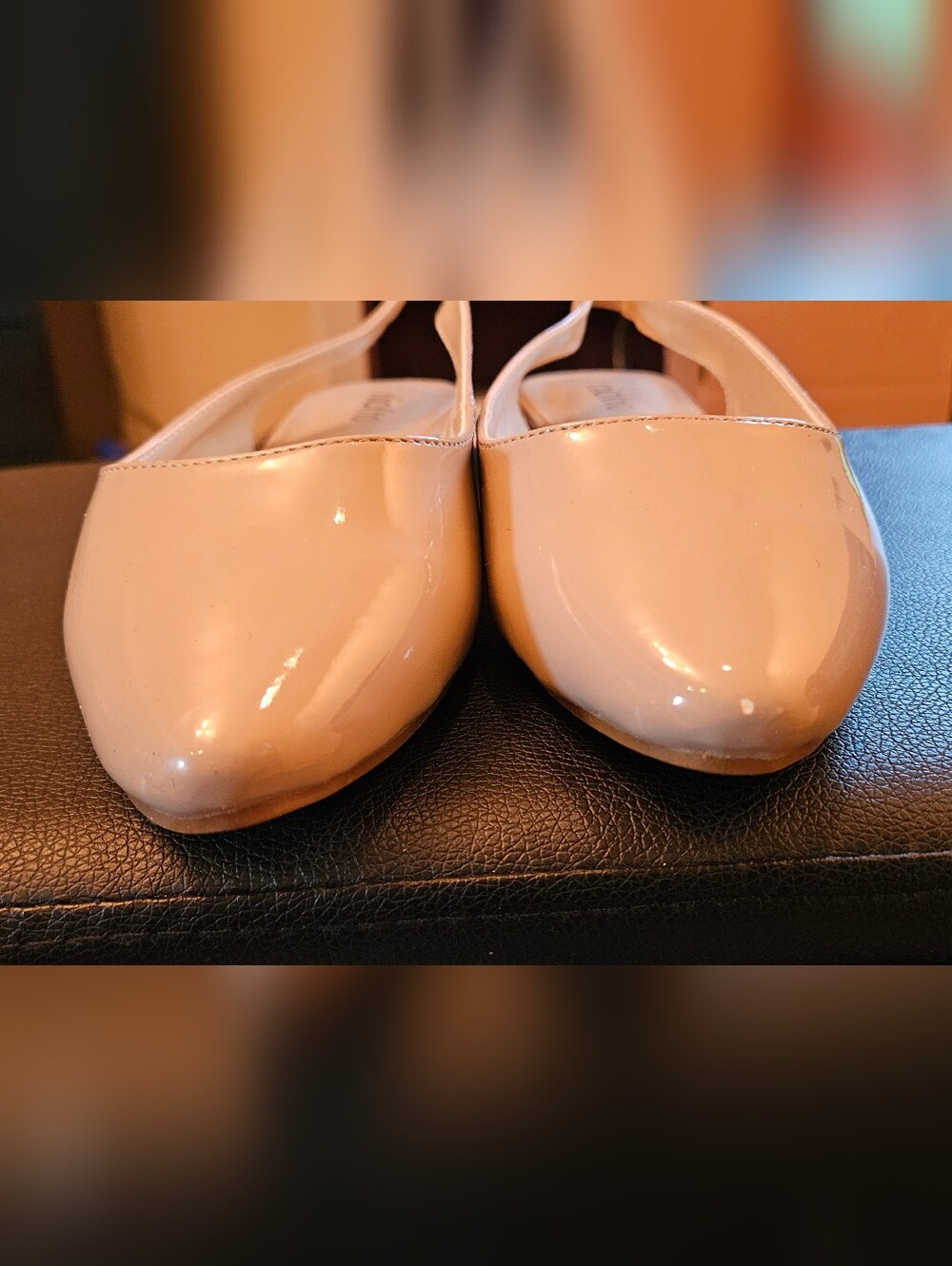 Rialto Women's Nude Patent Slingback Flats - Picture 9 of 10